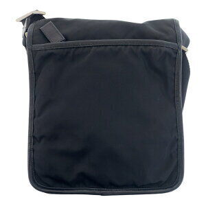 Prada logo Bag Shoulder Saffiano Tessuto triangular leather plate nylon black